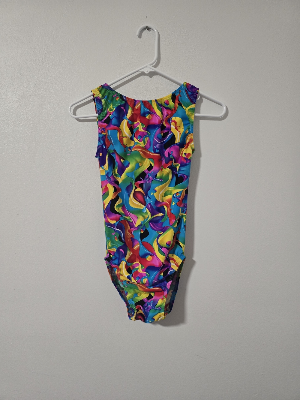 Vibrant Multicolor Swirl Leotard Adult Medium